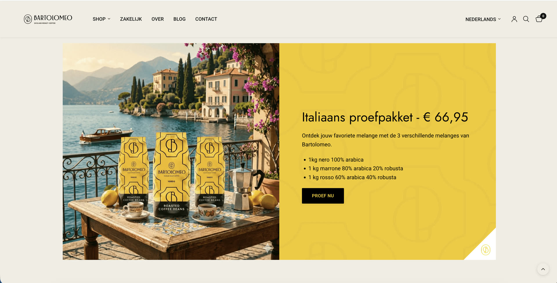 Bartolomeo webshop — screenshot 2
