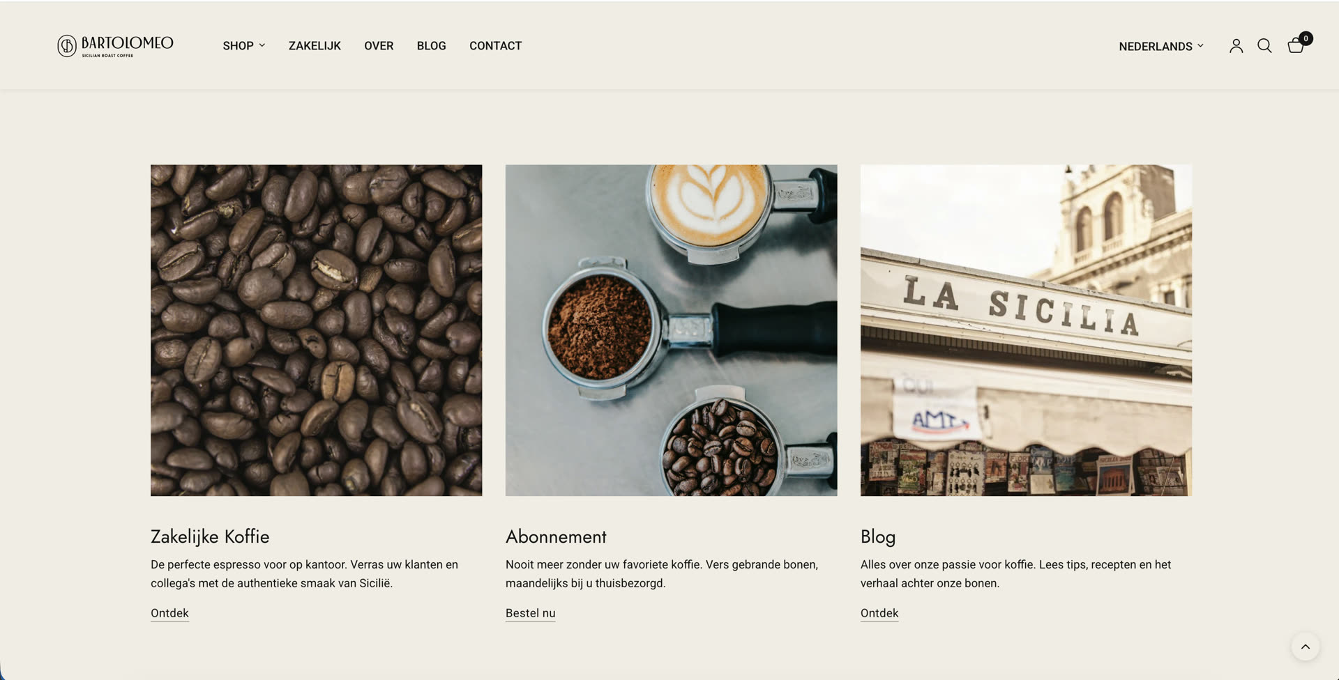 Bartolomeo webshop — screenshot 4