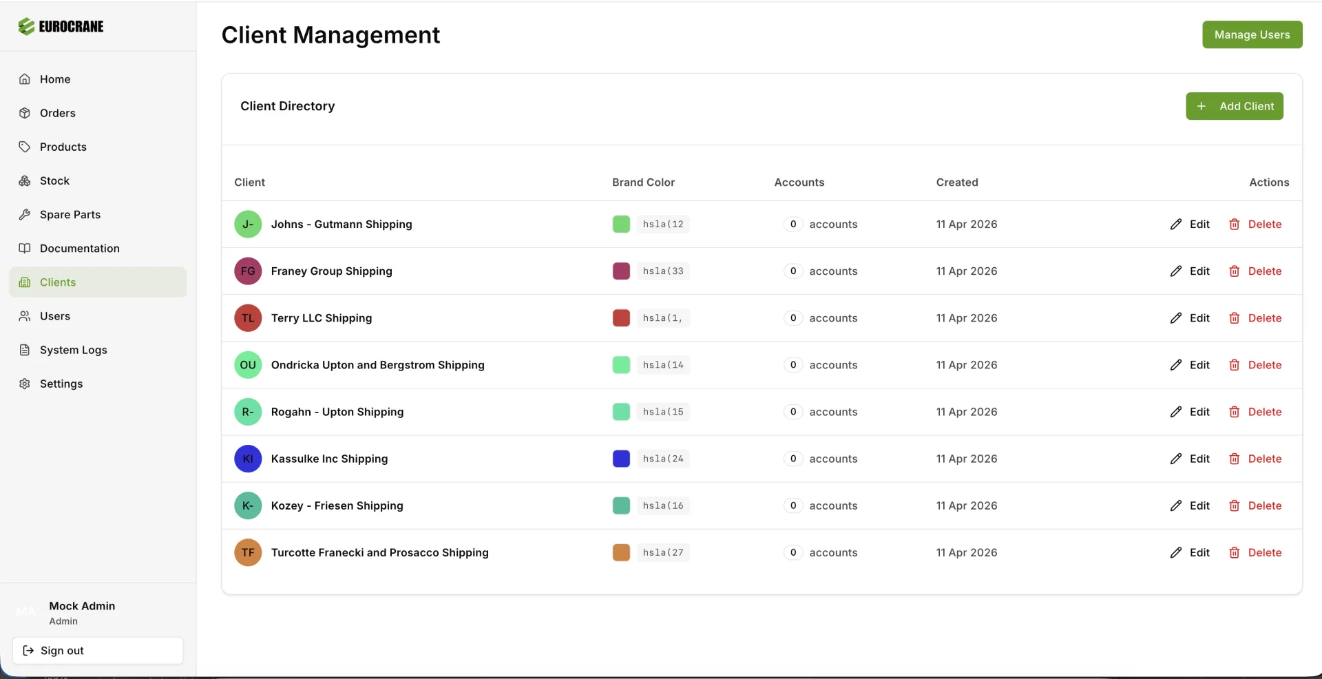 Eurocrane klantportaal screen 5