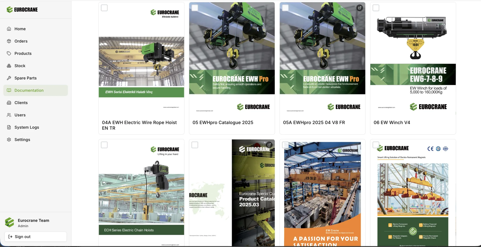 Eurocrane klantportaal screen 7