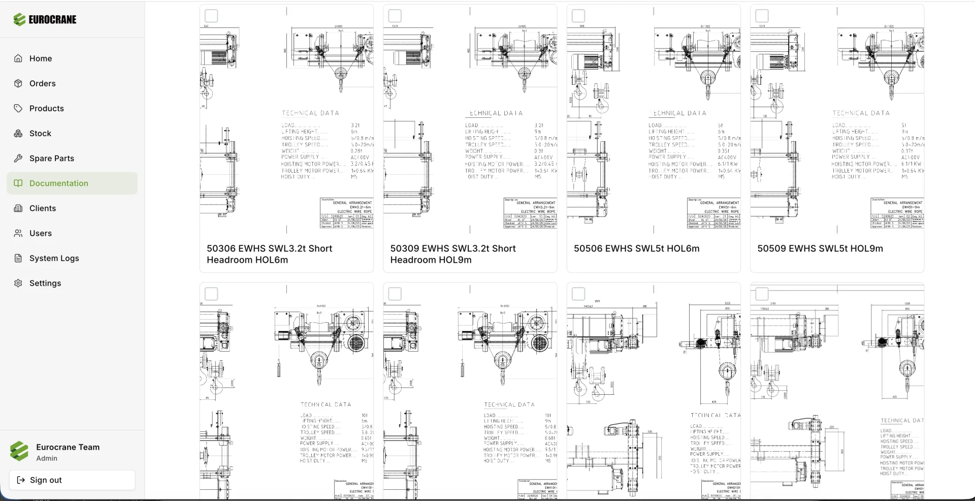 Eurocrane klantportaal screen 8