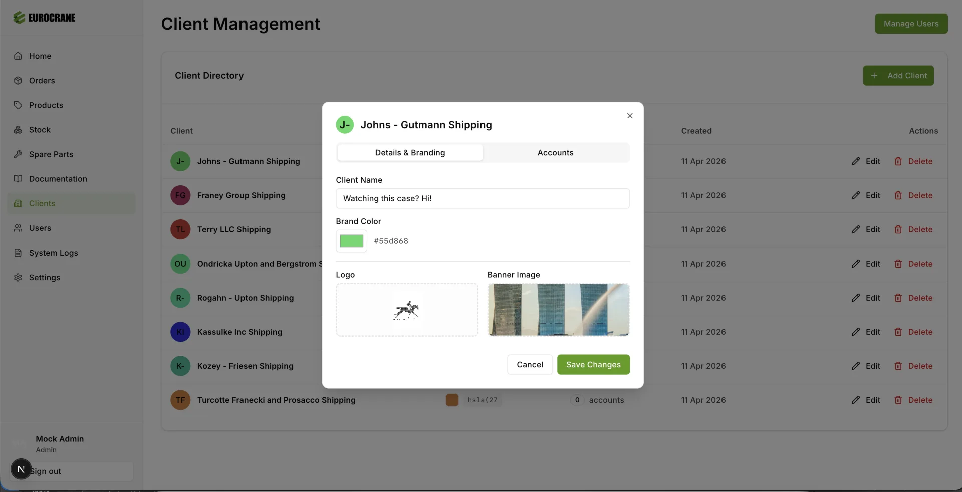 Eurocrane klantportaal screen 10