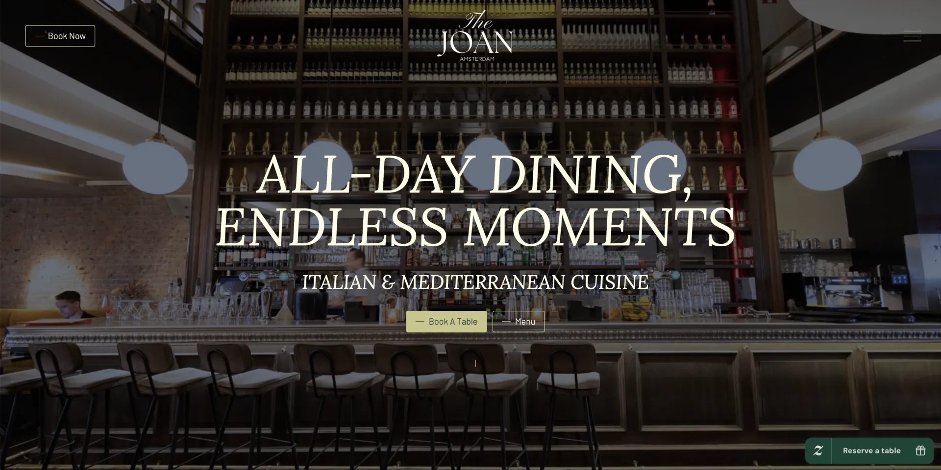 The Joan Amsterdam — website screenshot 2