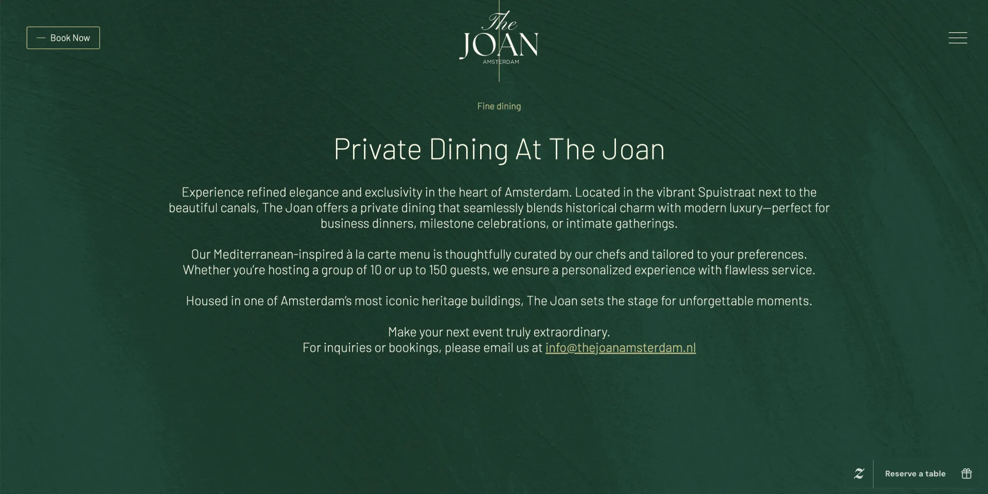 The Joan Amsterdam — website screenshot 10