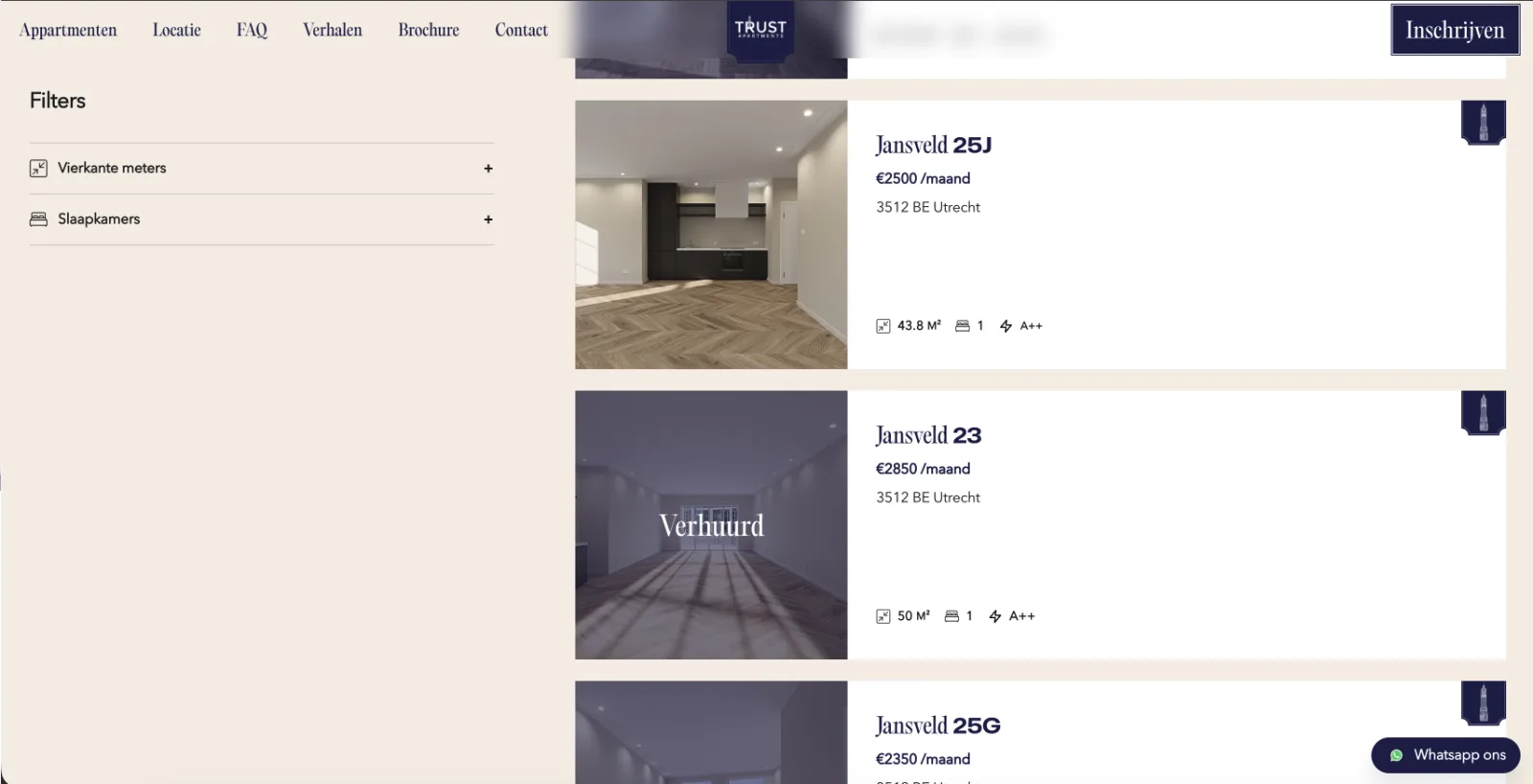 Trust Apartments website — screen 8