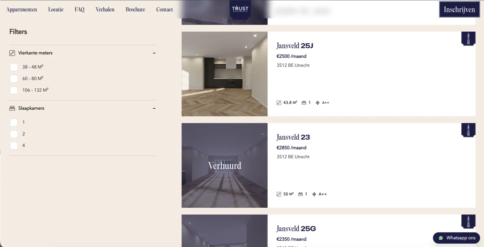 Trust Apartments website — screen 9