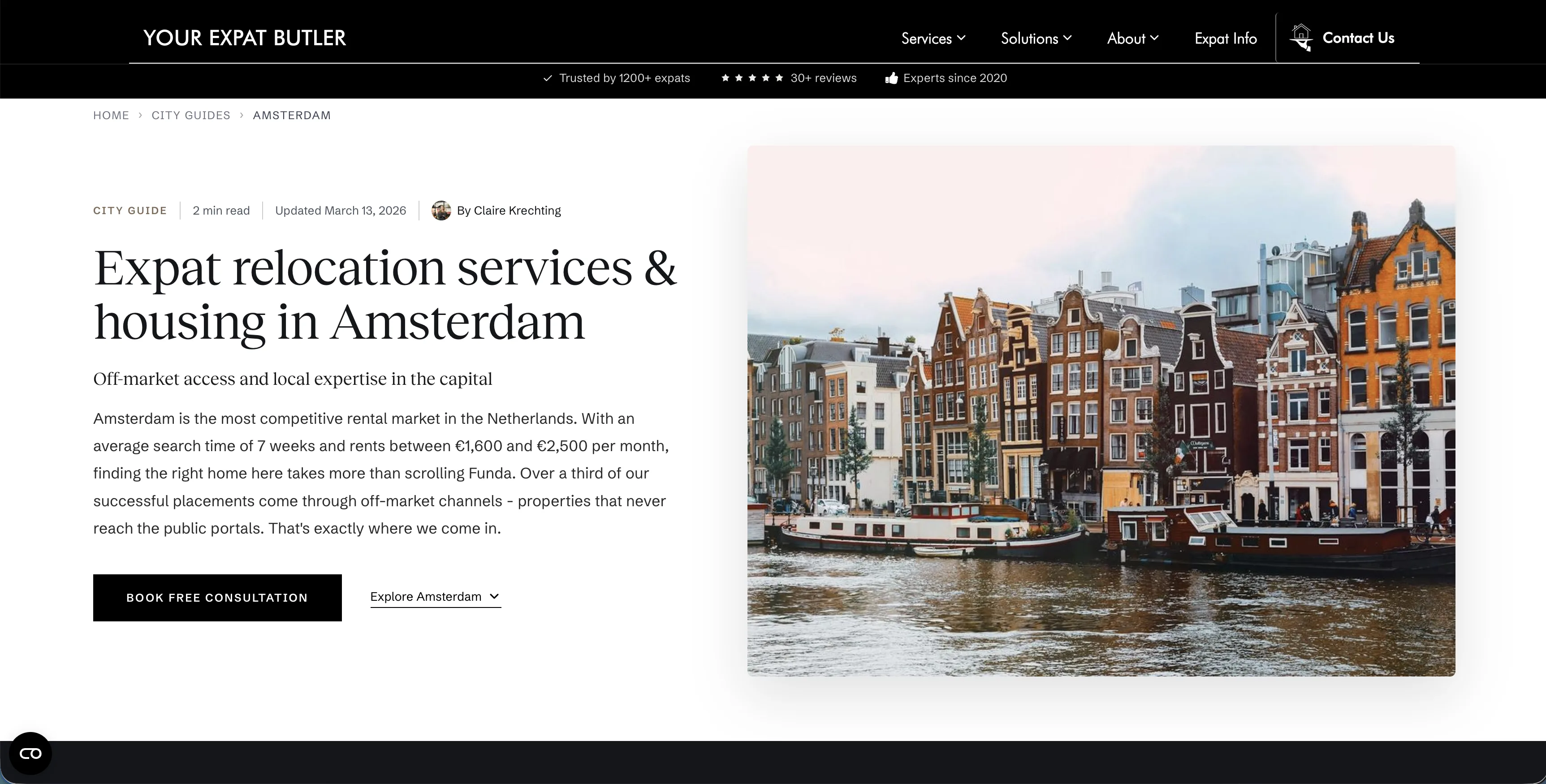 Your Expat Butler Amsterdam city guide – expat relocation services and housing