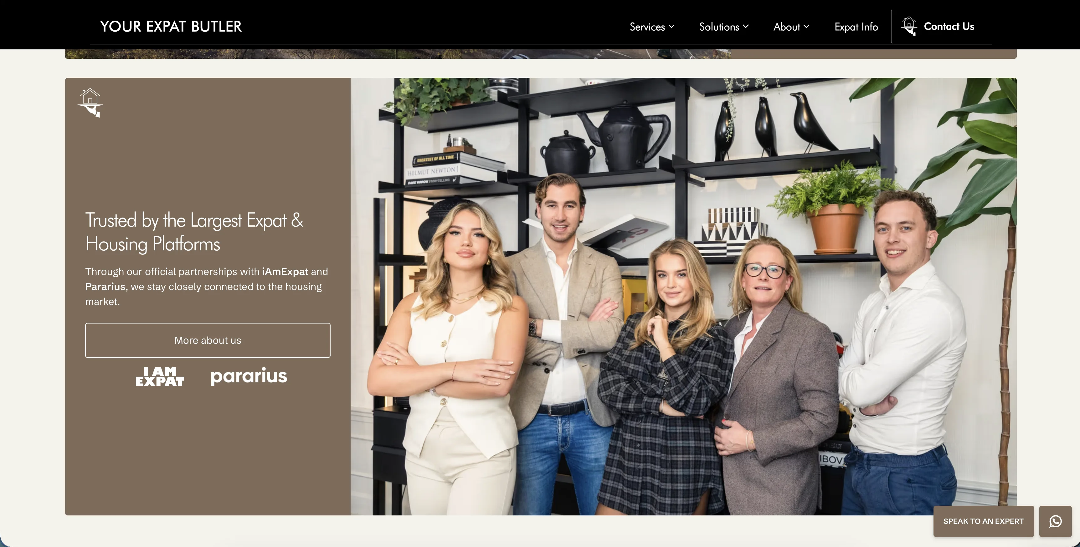 Your Expat Butler off-market opportunities sectie met Utrecht skyline