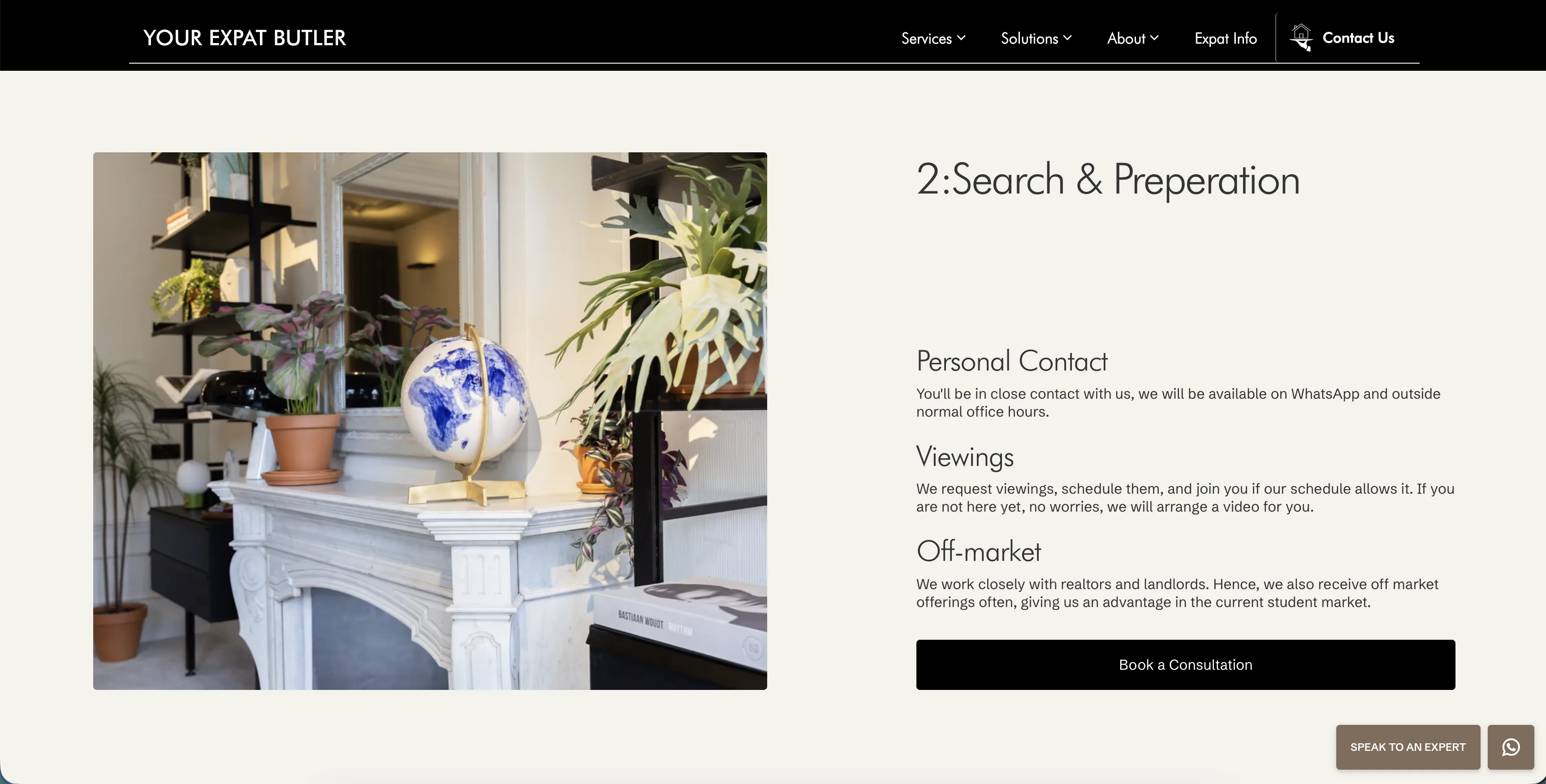 Your Expat Butler student relocation landing pagina hero